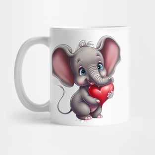 Baby elephant holding a heart Mug